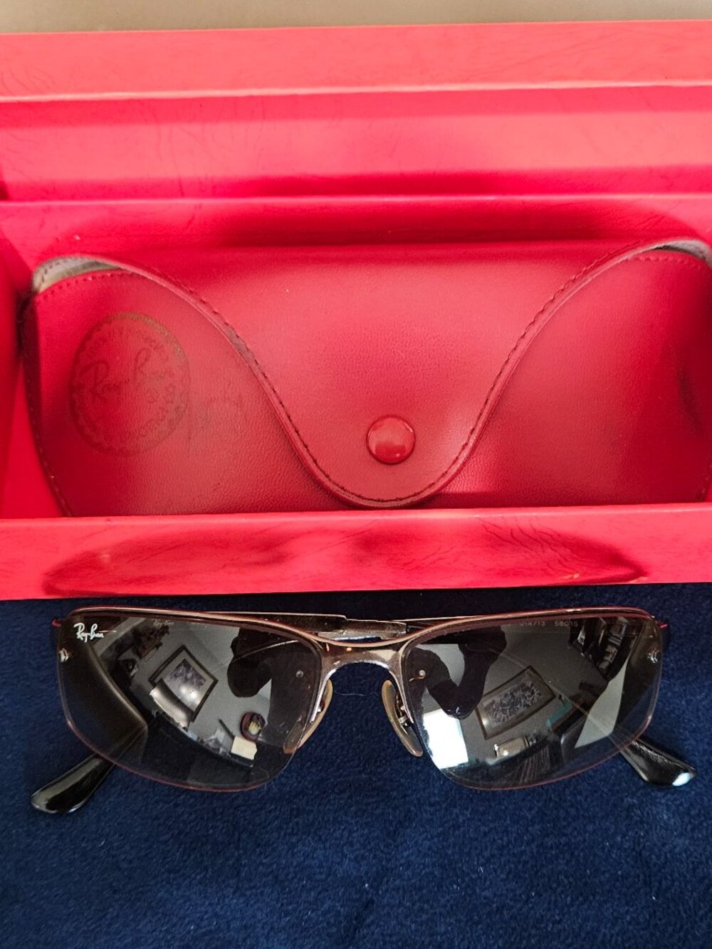 RAY BAN 3239 *RARE* 014/84 58[]15 BROWN POLARIZED RIMLESS SUNGLASSES {#812-1}